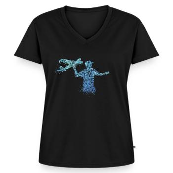 Model Airplane RC Model Aircraft Model Maker - Women's Premium Organic V-neck T-shirt - black - Front - AI Model Female 172 light (172cm)