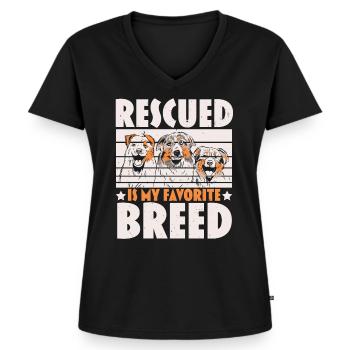 Tierpflege Tierretter Tierrechte - Frauen Premium Bio T-Shirt mit V-Ausschnitt - Schwarz - Vorne - AI Model Female 172 light (172cm)