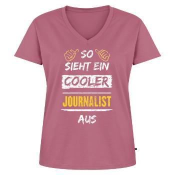 So Sieht Ein Cooler Journalist Aus Arbeitsshirt - Frauen Premium Bio T-Shirt mit V-Ausschnitt - Mauve - Vorne - AI Model Female 172 dark (172cm)