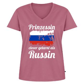 Prinzessin Russen Russisches Russland - Frauen Premium Bio T-Shirt mit V-Ausschnitt - Mauve - Vorne - AI Model Female 172 dark (172cm)
