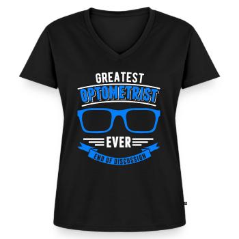 Optiker Geschenk Augenoptiker - Frauen Premium Bio T-Shirt mit V-Ausschnitt - Schwarz - Vorne - AI Model Female 172 light (172cm)