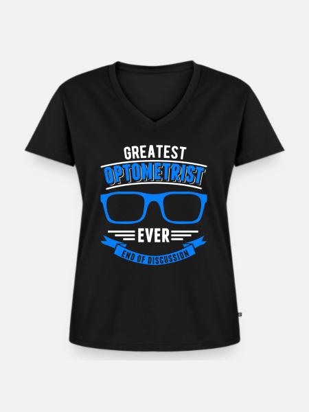 Optiker Geschenk Augenoptiker - Frauen Premium Bio T-Shirt mit V-Ausschnitt - Schwarz