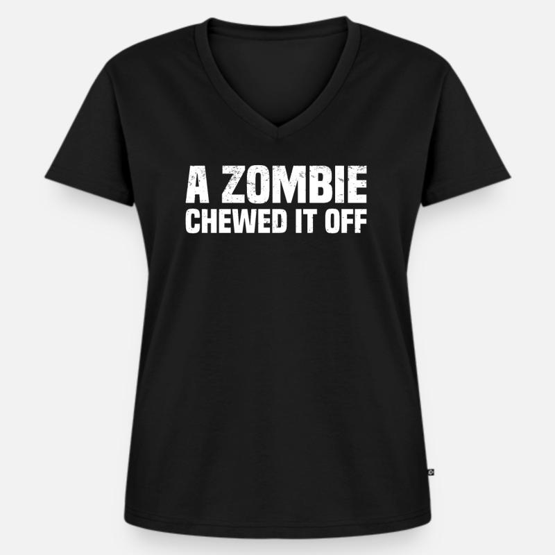 Amputiert Invalide Prothese Handicap Rollstuhl - Frauen Premium Bio T-Shirt mit V-Ausschnitt - Schwarz