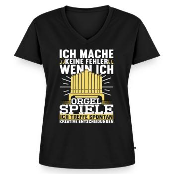Orgel Organist - Frauen Premium Bio T-Shirt mit V-Ausschnitt - Schwarz - Vorne - AI Model Female 172 light (172cm)