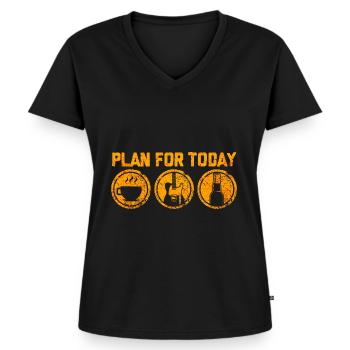 Rock and Roll Rock Musik - Frauen Premium Bio T-Shirt mit V-Ausschnitt - Schwarz - Vorne - AI Model Female 172 light (172cm)