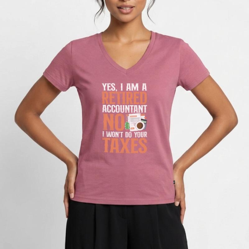 Comptable Comptable Comptable Comptabilité T-shirt encolure en V Premium bio Femme