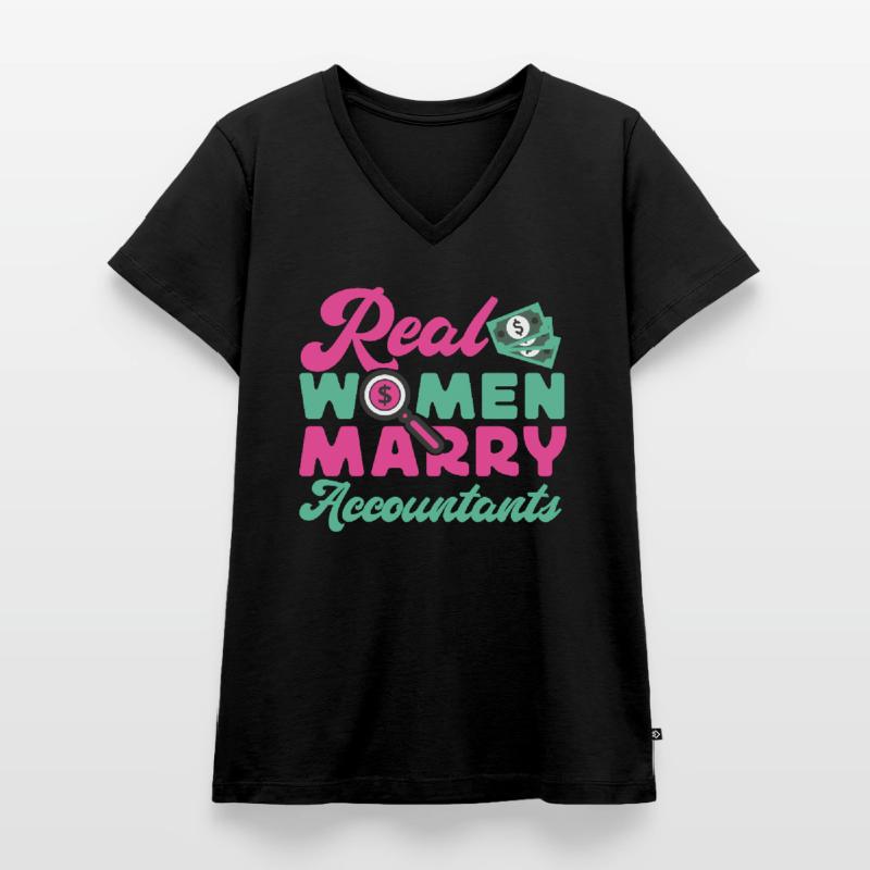 Comptable Comptable Mariage T-shirt encolure en V Premium bio Femme
