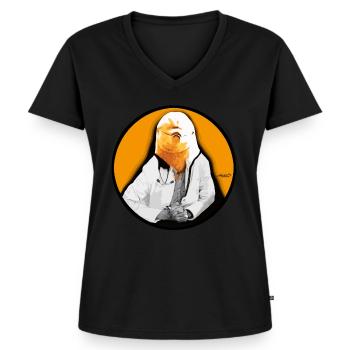 Docteur Dauphin Visage Animal Auditeur Face Opposé - T-shirt encolure en V Premium bio Femme - noir - Devant - AI Model Female 172 light (172cm)