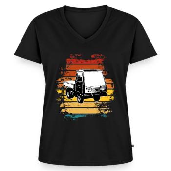 Multicar M25 Multicar Neu Multricar Lastkraftwagen - Frauen Premium Bio T-Shirt mit V-Ausschnitt - Schwarz - Vorne - AI Model Female 172 light (172cm)