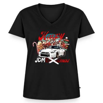 Jdm christmas edition / Tuning Mechanic Costume - Women's Premium Organic V-neck T-shirt - black - Front - AI Model Female 172 light (172cm)