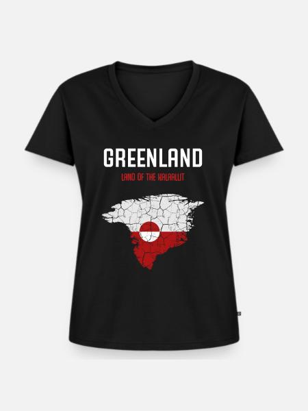 Grönland - Frauen Premium Bio T-Shirt mit V-Ausschnitt - Schwarz