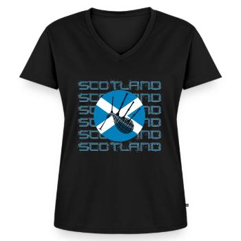 Dudelsack - Frauen Premium Bio T-Shirt mit V-Ausschnitt - Schwarz - Vorne - AI Model Female 172 light (172cm)