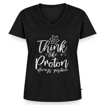 science - T-shirt encolure en V Premium bio Femme - noir - Devant - AI Model Female 172 light (172cm)