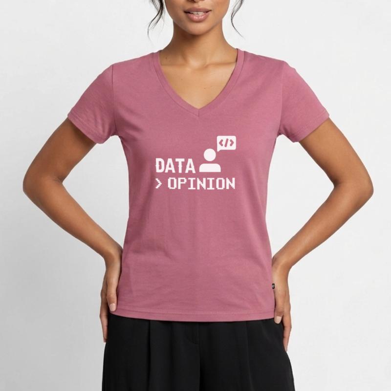 Data > Opinion Programmeur Codeur Codeur T-shirt encolure en V Premium bio Femme