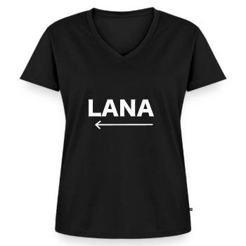 Lana Anal - Women's Premium Organic V-neck T-shirt - black - Front - AI Model Female 172 light (172cm)