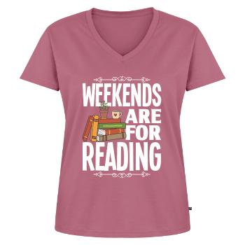 Bookworm Books Read Book Bookworm - Women's Premium Organic V-neck T-shirt - mauve - Front - AI Model Female 172 dark (172cm)