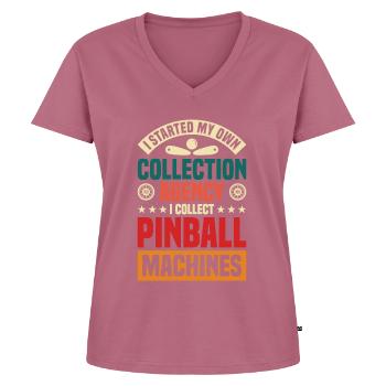 Flipper Retro Pinball Flipperautomat Bumper - Women's Premium Organic V-neck T-shirt - mauve - Front - AI Model Female 172 dark (172cm)