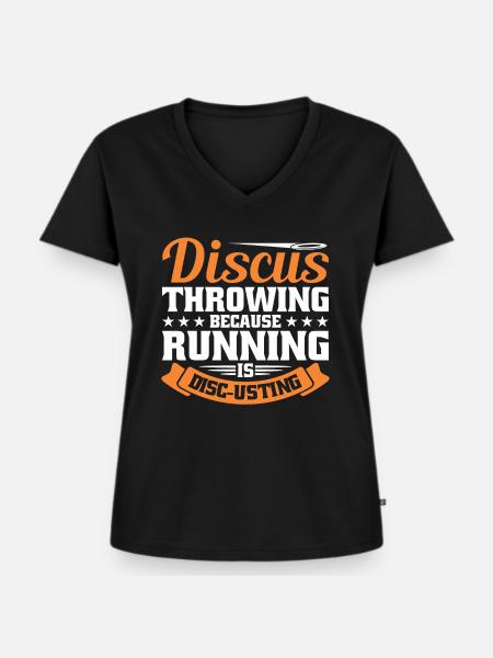 Diskuswurf Diskuswerfer Leichtathletik Diskus - Frauen Premium Bio T-Shirt mit V-Ausschnitt - Schwarz