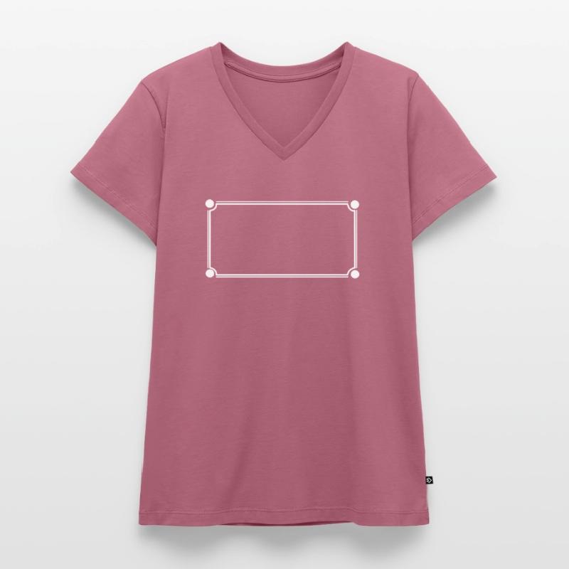 Simple Frame Rectangular Shape Decoration Women's Premium Organic V-neck T-shirt