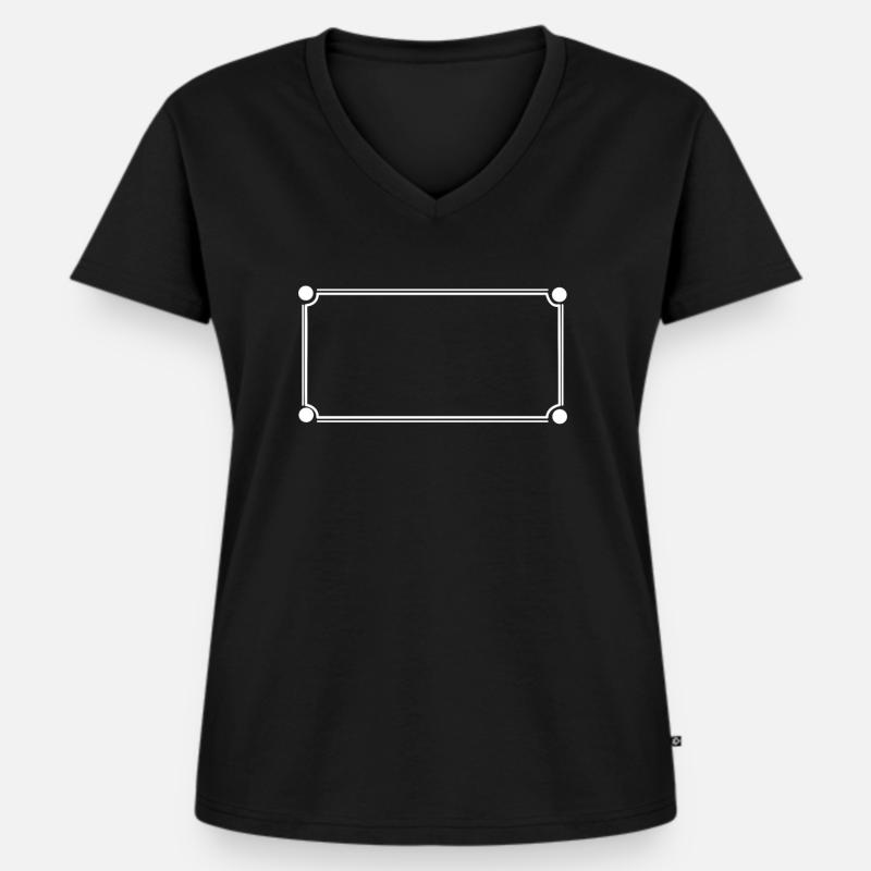 Simple Frame Rectangular Shape Decoration - Women's Premium Organic V-neck T-shirt - black