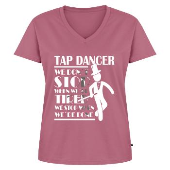 Tap Dance - Clogging Dance - Funny Tap Dancing - Frauen Premium Bio T-Shirt mit V-Ausschnitt - Mauve - Vorne - AI Model Female 172 dark (172cm)