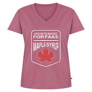 Journée nationale du sirop d’érable - Sucre et - T-shirt encolure en V Premium bio Femme - mauve - Devant - AI Model Female 172 dark (172cm)