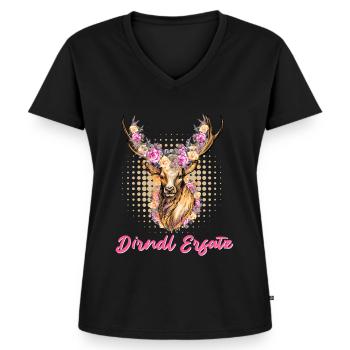DIRNDL EXPERT Dirndl Costume Dirndl Replacement - Women's Premium Organic V-neck T-shirt - black - Front - AI Model Female 172 light (172cm)