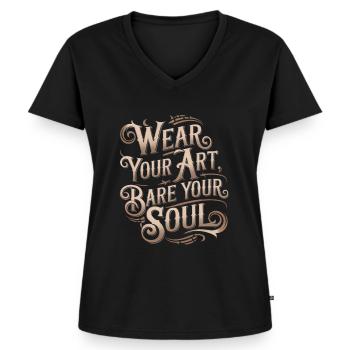 Tattoo Studio Tattoo Artist Tattoo Ideas - Women's Premium Organic V-neck T-shirt - black - Front - AI Model Female 172 light (172cm)