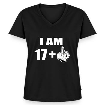 18 Geburtstag - Frauen Premium Bio T-Shirt mit V-Ausschnitt - Schwarz - Vorne - AI Model Female 172 light (172cm)