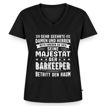 Barkeeper Geburtstag Barkeeper Sprüche Barkeeper - Frauen Premium Bio T-Shirt mit V-Ausschnitt - Schwarz - Vorne - AI Model Female 172 light (172cm)