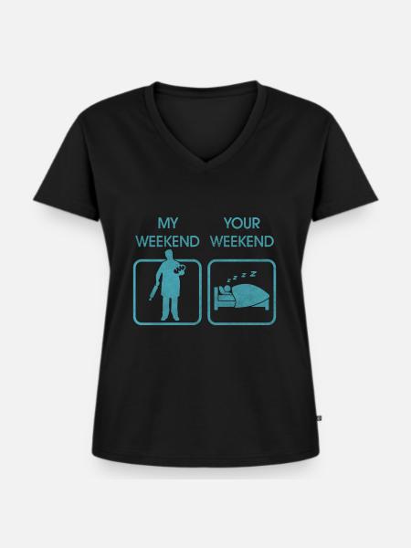 Backen Bäcker - Frauen Premium Bio T-Shirt mit V-Ausschnitt - Schwarz