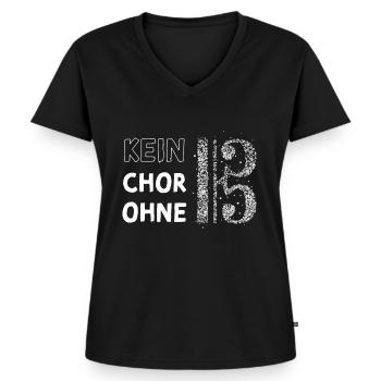 Altschlüssel Alt Chor Sängerin Singen Musikerin - Frauen Premium Bio T-Shirt mit V-Ausschnitt - Schwarz - Vorne - AI Model Female 172 light (172cm)