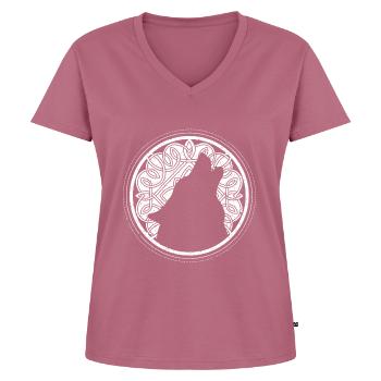Odins Wolf Wölfe Winkinger Keltischer Knoten - Frauen Premium Bio T-Shirt mit V-Ausschnitt - Mauve - Vorne - AI Model Female 172 dark (172cm)