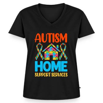 Autism Autistic - Women's Premium Organic V-neck T-shirt - black - Front - AI Model Female 172 light (172cm)