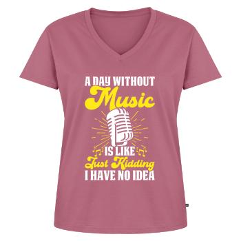 Singing Singer - Women's Premium Organic V-neck T-shirt - mauve - Front - AI Model Female 172 dark (172cm)