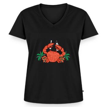 Alaska Gift Enfants Hommes Femmes USA Nature Crème glacée - T-shirt encolure en V Premium bio Femme - noir - Devant - AI Model Female 172 light (172cm)