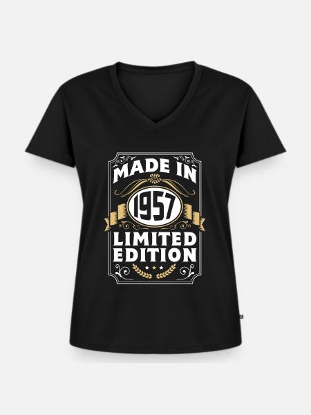 1957 Birthday Gift Birthday vintage - Women's Premium Organic V-neck T-shirt - black
