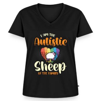 Autismus Geschenk Autist Asperger ADHS Autism - Frauen Premium Bio T-Shirt mit V-Ausschnitt - Schwarz - Vorne - AI Model Female 172 light (172cm)