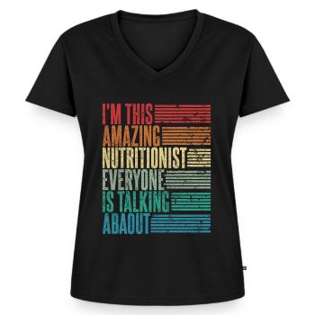 Ernährungsberater Ernährungsberaterin Geschenk - Frauen Premium Bio T-Shirt mit V-Ausschnitt - Schwarz - Vorne - AI Model Female 172 light (172cm)