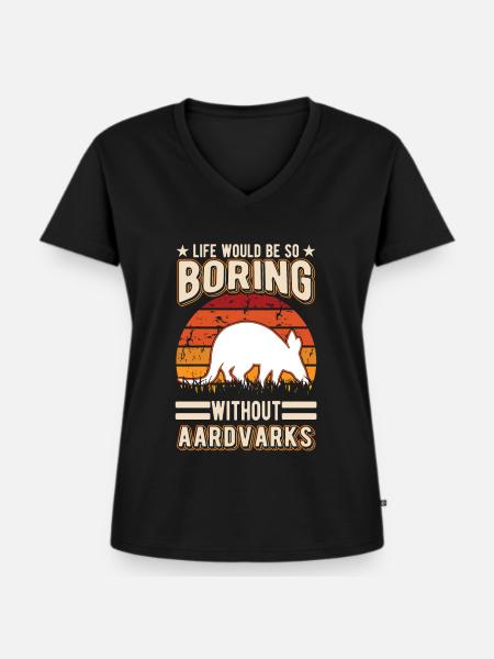Erdferkel Geschenk Aardvark - Frauen Premium Bio T-Shirt mit V-Ausschnitt - Schwarz