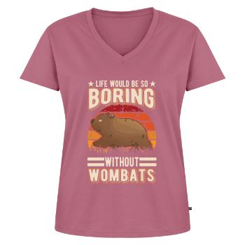 Australischer Wombat - Frauen Premium Bio T-Shirt mit V-Ausschnitt - Mauve - Vorne - AI Model Female 172 dark (172cm)