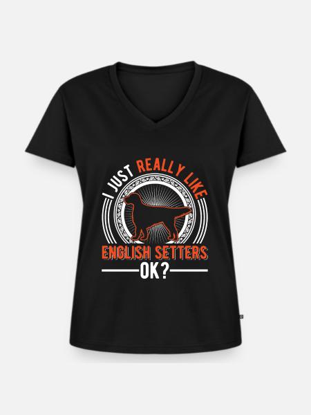 English Setter Englischer Setter - Frauen Premium Bio T-Shirt mit V-Ausschnitt - Schwarz