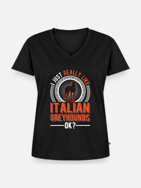 Italienischer Windhund Geschenk - Frauen Premium Bio T-Shirt mit V-Ausschnitt - Schwarz