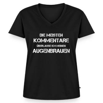 Lustige Sprüche - Frauen Premium Bio T-Shirt mit V-Ausschnitt - Schwarz - Vorne - AI Model Female 172 light (172cm)