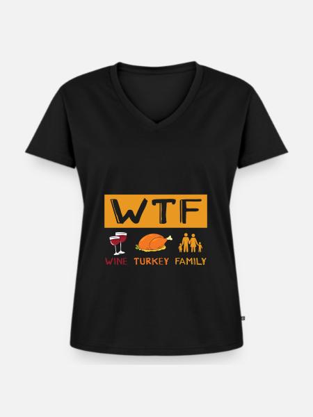 Dankbares Thanksgiving-dinner Der - Frauen Premium Bio T-Shirt mit V-Ausschnitt - Schwarz