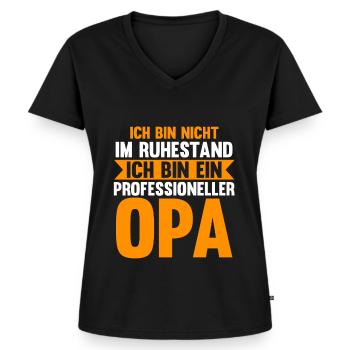 Großvater Großpapa Opi Opa - Frauen Premium Bio T-Shirt mit V-Ausschnitt - Schwarz - Vorne - AI Model Female 172 light (172cm)