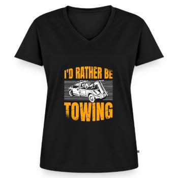 Ich Würde Lieber - Frauen Premium Bio T-Shirt mit V-Ausschnitt - Schwarz - Vorne - AI Model Female 172 light (172cm)