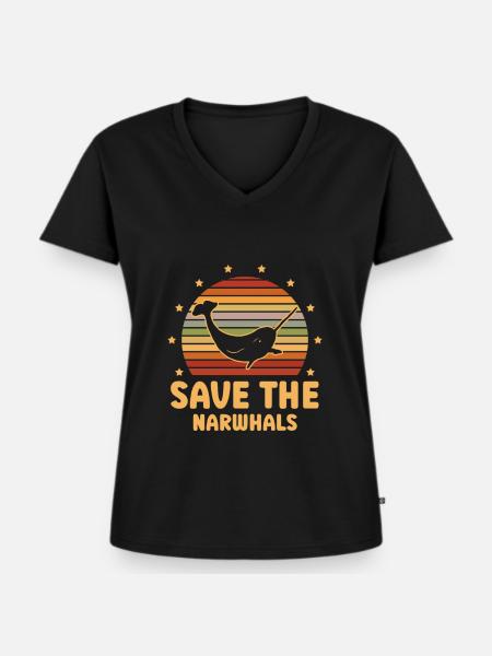 Speichern Sie Den - Frauen Premium Bio T-Shirt mit V-Ausschnitt - Schwarz
