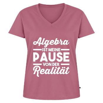 Mathematik Mathe Rechnen Algebra - Frauen Premium Bio T-Shirt mit V-Ausschnitt - Mauve - Vorne - AI Model Female 172 dark (172cm)