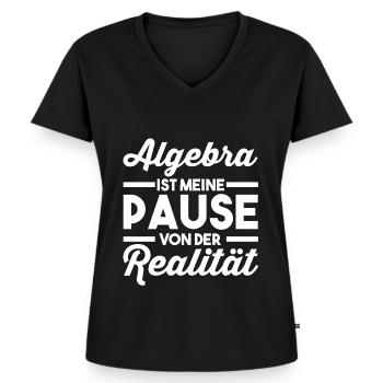 Mathematik Mathe Rechnen Algebra - Frauen Premium Bio T-Shirt mit V-Ausschnitt - Schwarz - Vorne - AI Model Female 172 light (172cm)